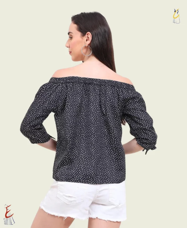 Polka Dot Off-Shoulder Top with Keyhole Design | EthniGlam