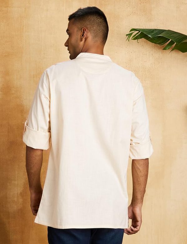 Men's Cotton Solid Short Kurta